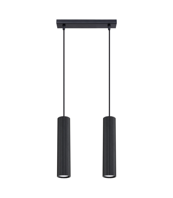 Karbon Minimalist Bar Pendant 2 Light Black-1