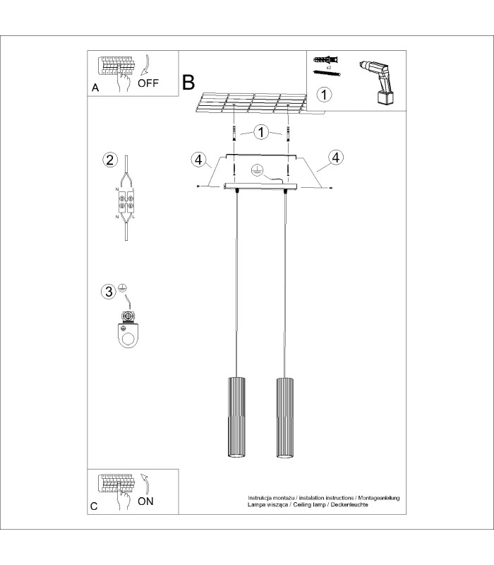 Karbon Minimalist Bar Pendant 2 Light Black-9