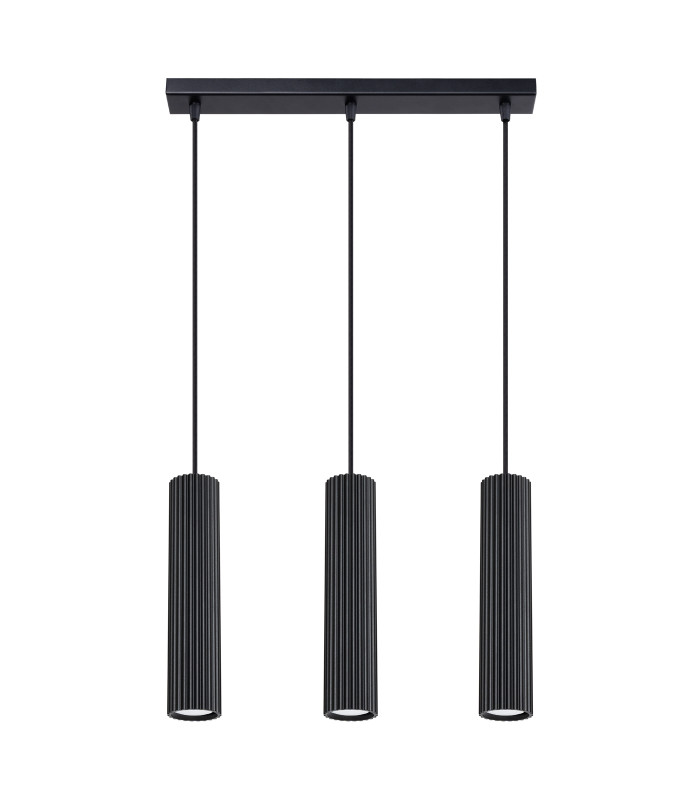 Karbon Minimalist Bar Pendant 3 Light Black-1