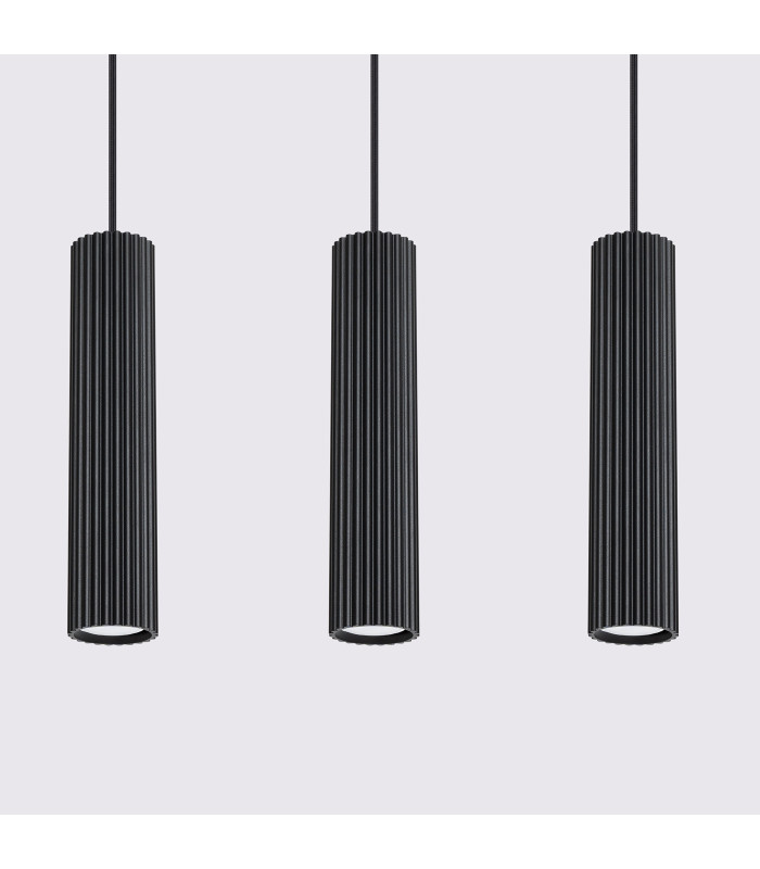 Karbon Minimalist Bar Pendant 3 Light Black-4