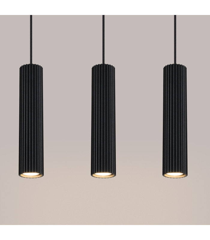 Karbon Minimalist Bar Pendant 3 Light Black-5
