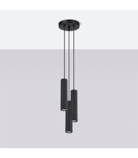 Karbon Minimalist Cluster Drop Pendant Lamp 3 Light Black-2