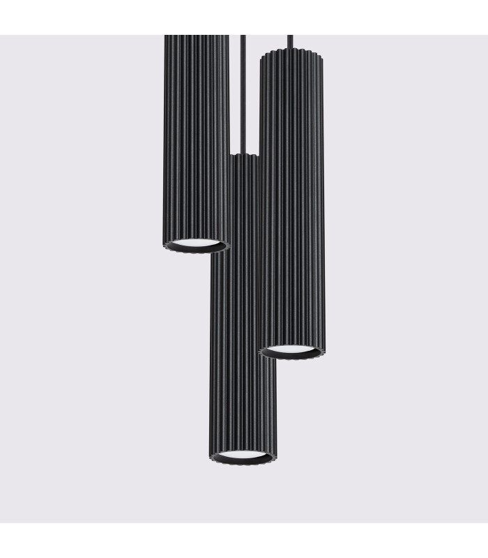 Karbon Minimalist Cluster Drop Pendant Lamp 3 Light Black-4