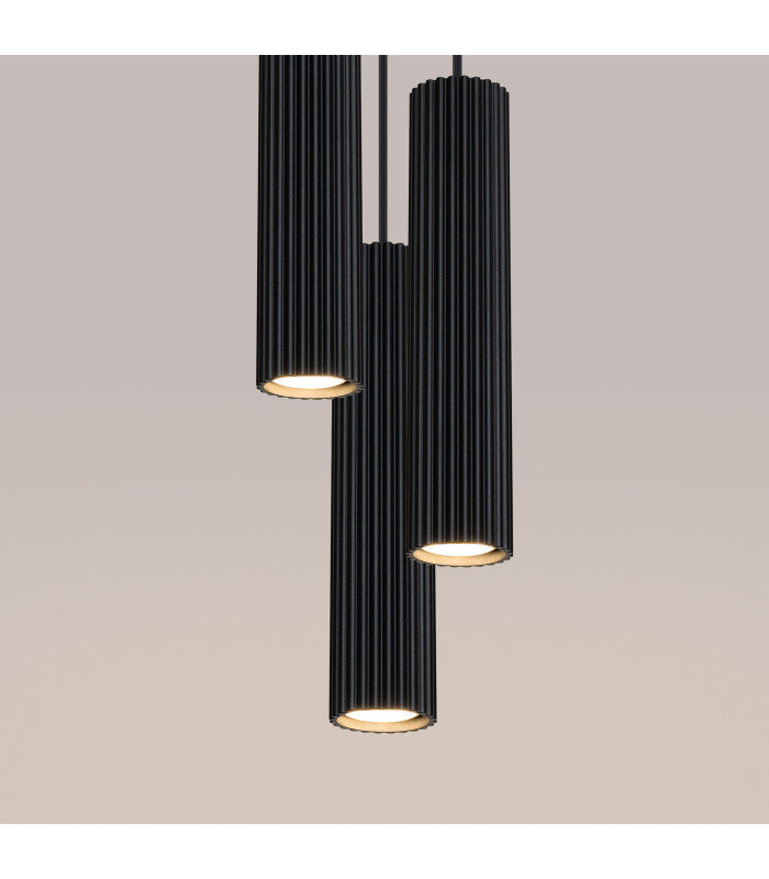 Karbon Minimalist Cluster Drop Pendant Lamp 3 Light Black-5