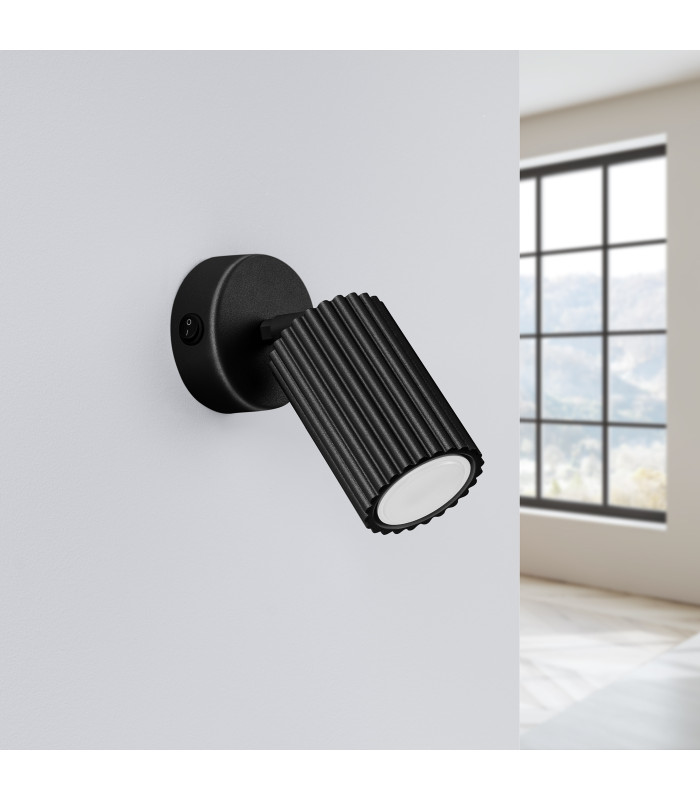 Karbon Minimalist Single Wall Spotlight Black with Switch-2