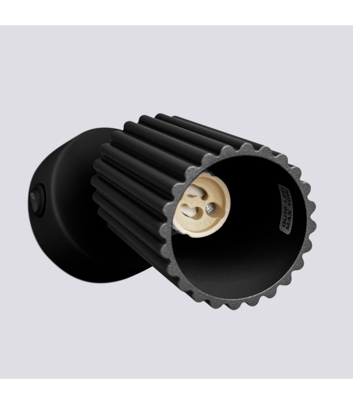 Karbon Minimalist Single Wall Spotlight Black with Switch-6