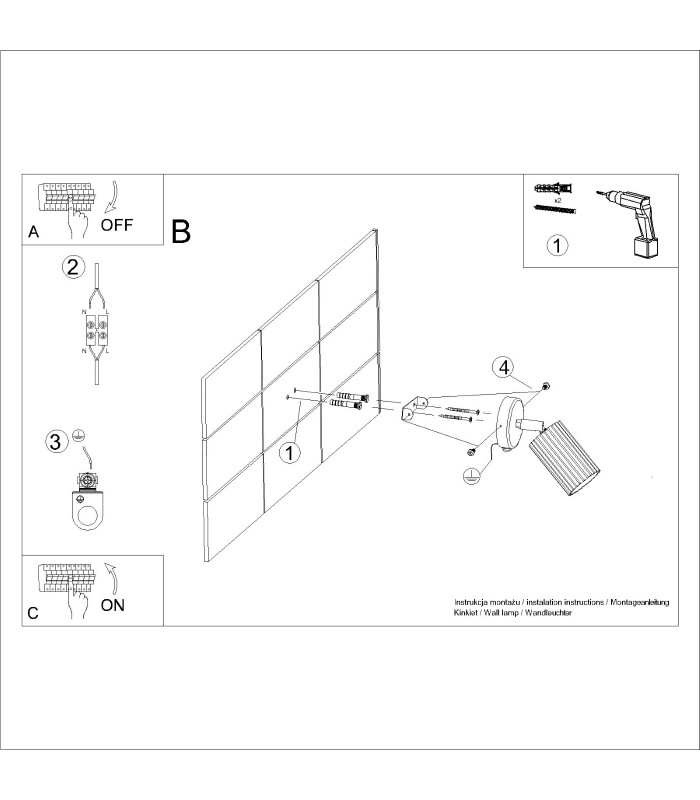 Karbon Minimalist Single Wall Spotlight Black with Switch-8