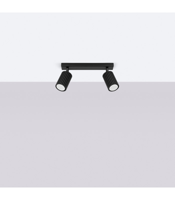 Karbon Minimalist Twin Ceiling Lamp 2 Black-2