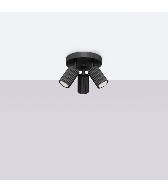 Karbon Minimalist Ceiling Spotlight Cluster 3 Light Black-2