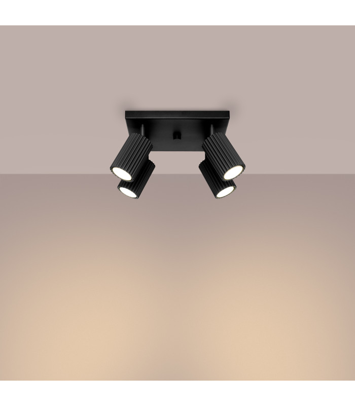 Karbon Minimalist Ceiling Spotlight Cluster 4 Light Black-3