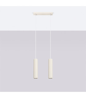 Karbon Minimalist Bar Pendant 2 Light Beige-2