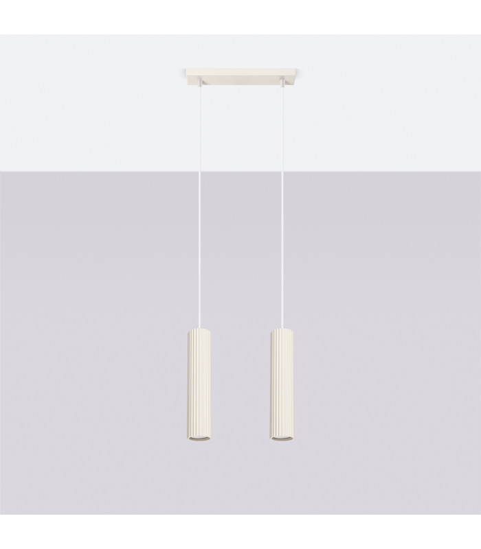 Karbon Minimalist Bar Pendant 2 Light Beige-2