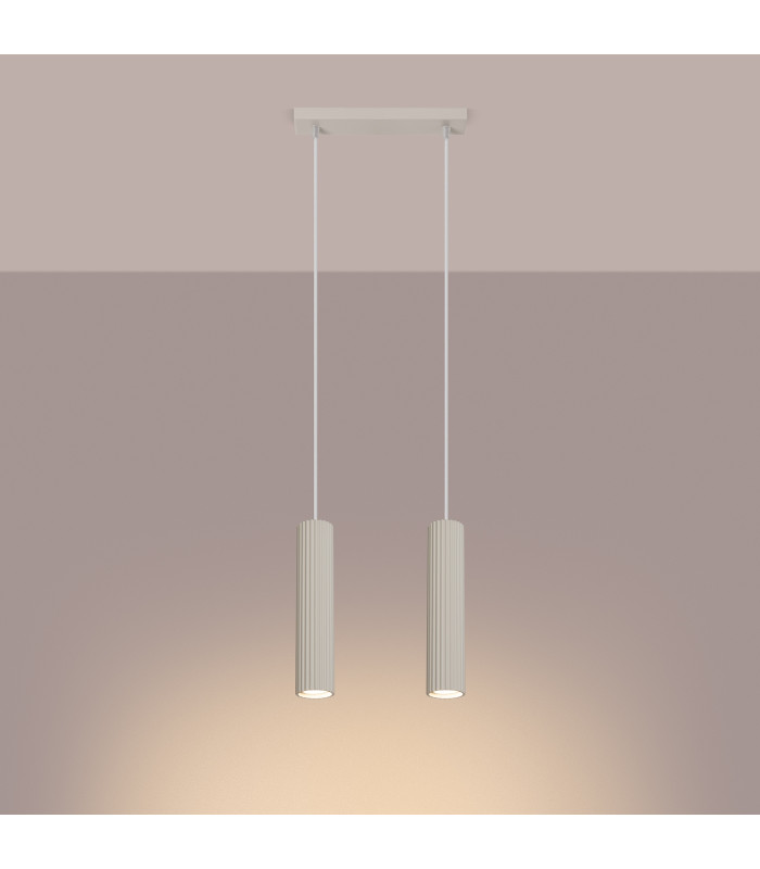Karbon Minimalist Bar Pendant 2 Light Beige-3