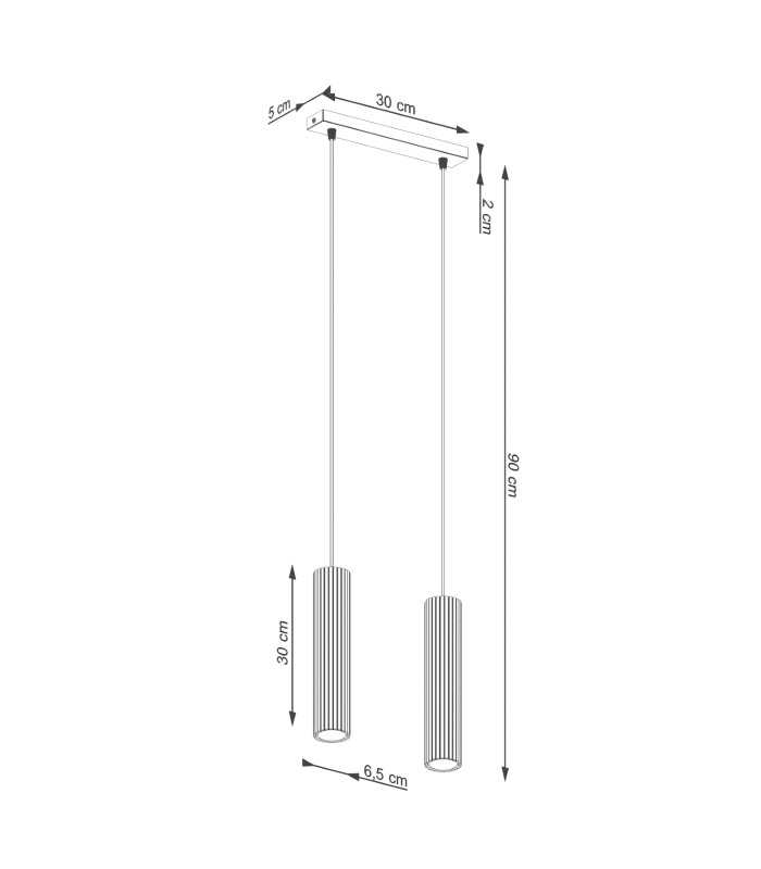 Karbon Minimalist Bar Pendant 2 Light Beige-8