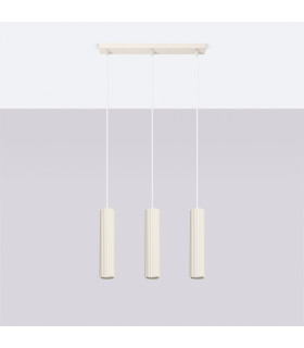 Karbon Minimalist Bar Pendant 3 Light Beige-2
