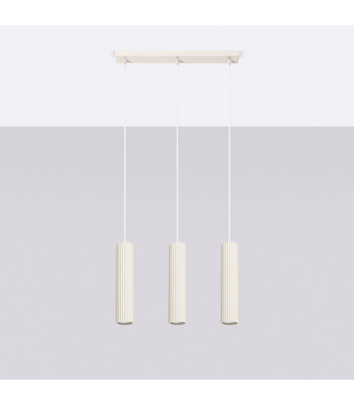 Karbon Minimalist Bar Pendant 3 Light Beige-2