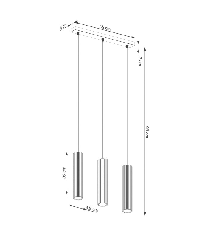 Karbon Minimalist Bar Pendant 3 Light Beige-10
