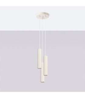 Karbon Minimalist Cluster Drop Pendant Lamp 3 Light Beige-2