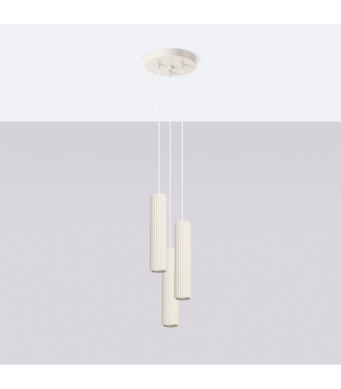 Karbon Minimalist Cluster Drop Pendant Lamp 3 Light Beige-2