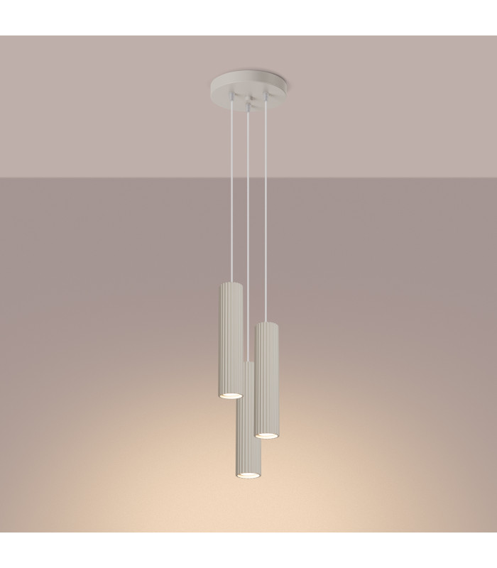 Karbon Minimalist Cluster Drop Pendant Lamp 3 Light Beige-3