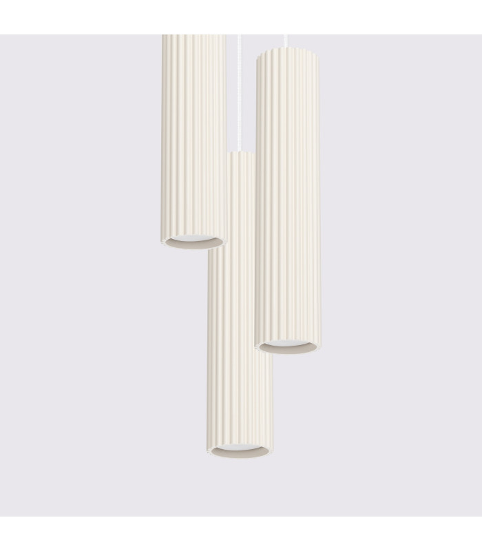 Karbon Minimalist Cluster Drop Pendant Lamp 3 Light Beige-4