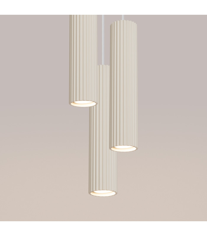 Karbon Minimalist Cluster Drop Pendant Lamp 3 Light Beige-5