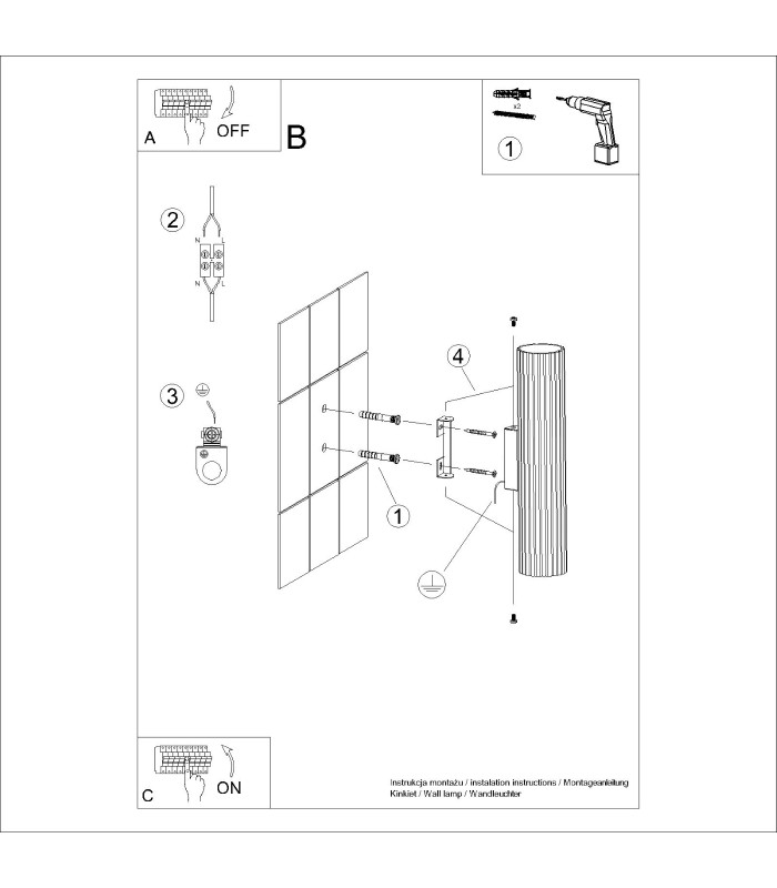 Karbon Minimalist Up Down Wall Lamp 30cm Beige-8