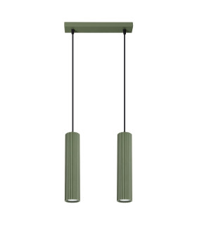 Karbon Minimalist Bar Pendant 2 Light Olive Green-1