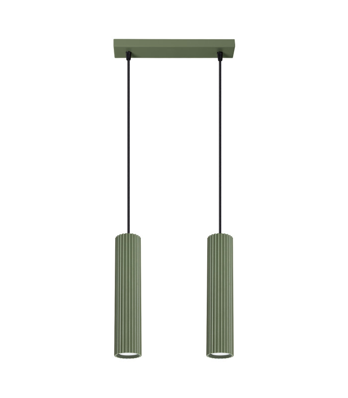 Karbon Minimalist Bar Pendant 2 Light Olive Green-1