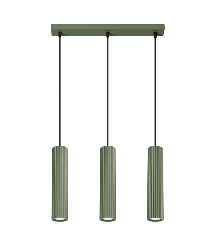 Karbon Minimalist Bar Pendant 3 Light Olive Green-1