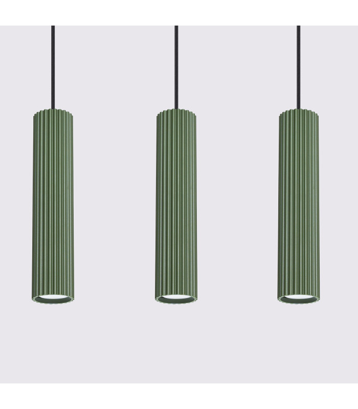 Karbon Minimalist Bar Pendant 3 Light Olive Green-4