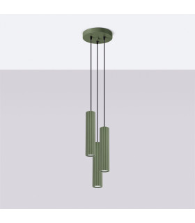 Karbon Minimalist Cluster Drop Pendant Lamp 3 Light Olive Green-2
