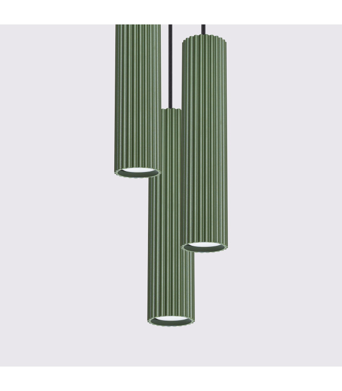Karbon Minimalist Cluster Drop Pendant Lamp 3 Light Olive Green-4