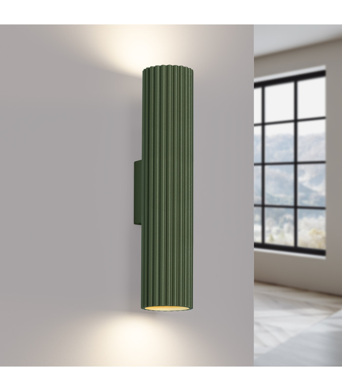 Karbon Minimalist Up Down Wall Lamp 30cm Olive Green-3