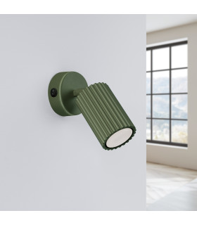 Karbon Minimalist Single Wall Spotlight Olive Green with Switch-2
