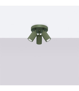 Karbon Minimalist Ceiling Spotlight Cluster 3 Light Olive Green-2