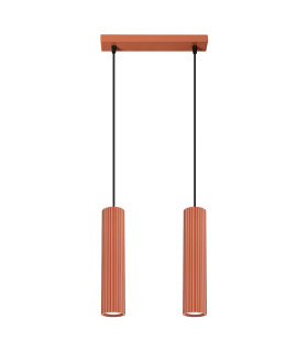 Karbon Minimalist Bar Pendant 2 Light Red Ochre-1