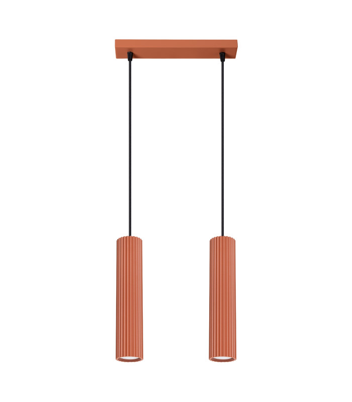 Karbon Minimalist Bar Pendant 2 Light Red Ochre-1