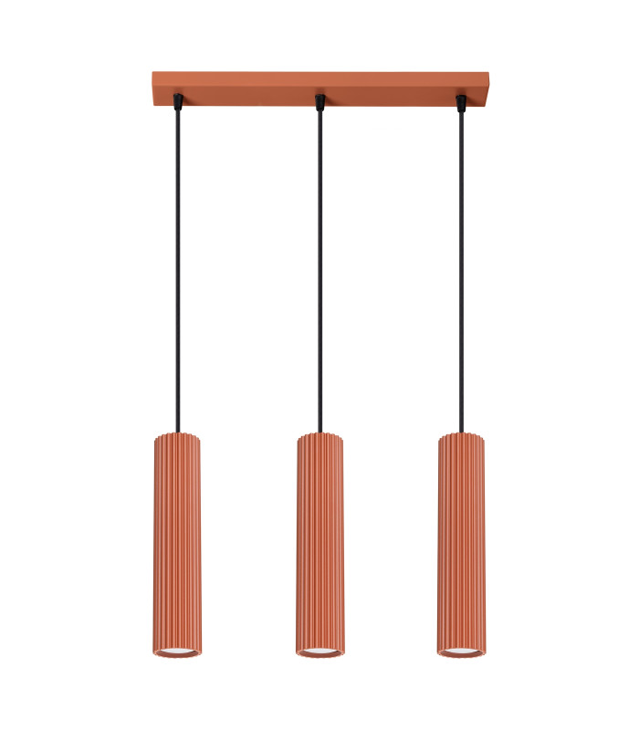 Karbon Minimalist Bar Pendant 3 Light Red Ochre-1