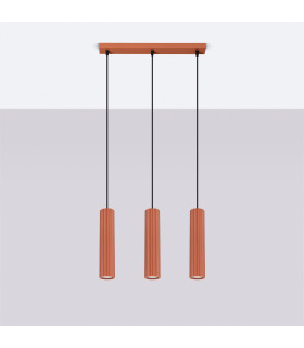 Karbon Minimalist Bar Pendant 3 Light Red Ochre-2