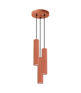 Karbon Minimalist Cluster Drop Pendant Lamp 3 Light Red Ochre-1