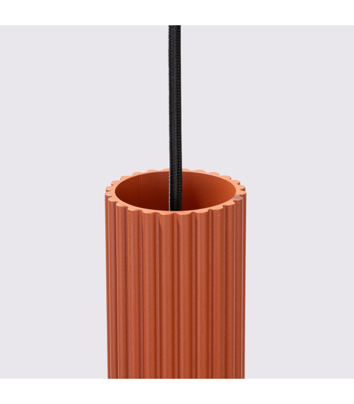 Karbon Minimalist Cluster Drop Pendant Lamp 3 Light Red Ochre-6