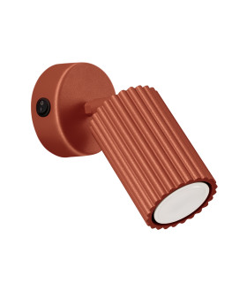 Karbon Minimalist Single Wall Spotlight Red Ochre with Switch-1