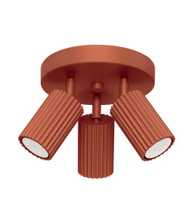Karbon Minimalist Ceiling Spotlight Cluster 3 Light Red Ochre-1