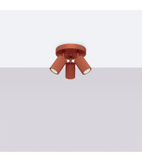 Karbon Minimalist Ceiling Spotlight Cluster 3 Light Red Ochre-2