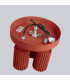 Karbon Minimalist Ceiling Spotlight Cluster 3 Light Red Ochre-4