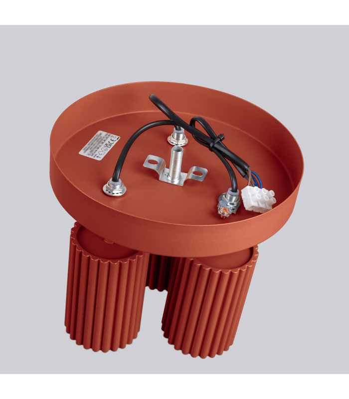 Karbon Minimalist Ceiling Spotlight Cluster 3 Light Red Ochre-4