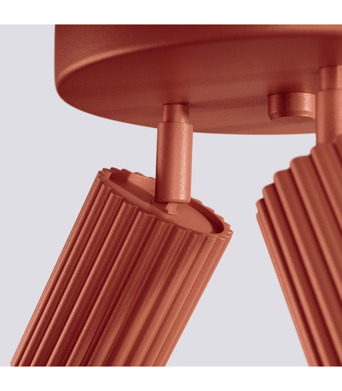 Karbon Minimalist Ceiling Spotlight Cluster 3 Light Red Ochre-7