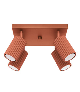 Karbon Minimalist Ceiling Spotlight Cluster 4 Light Red Ochre-1