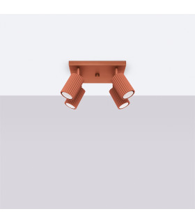 Karbon Minimalist Ceiling Spotlight Cluster 4 Light Red Ochre-2